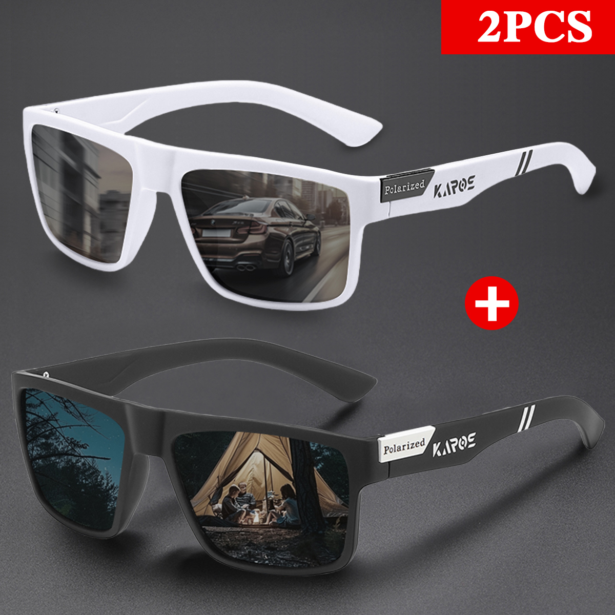 KAROS 2PCS Retro Square Polari – Fishing Sunglasses Polarized Bewertung und Preis