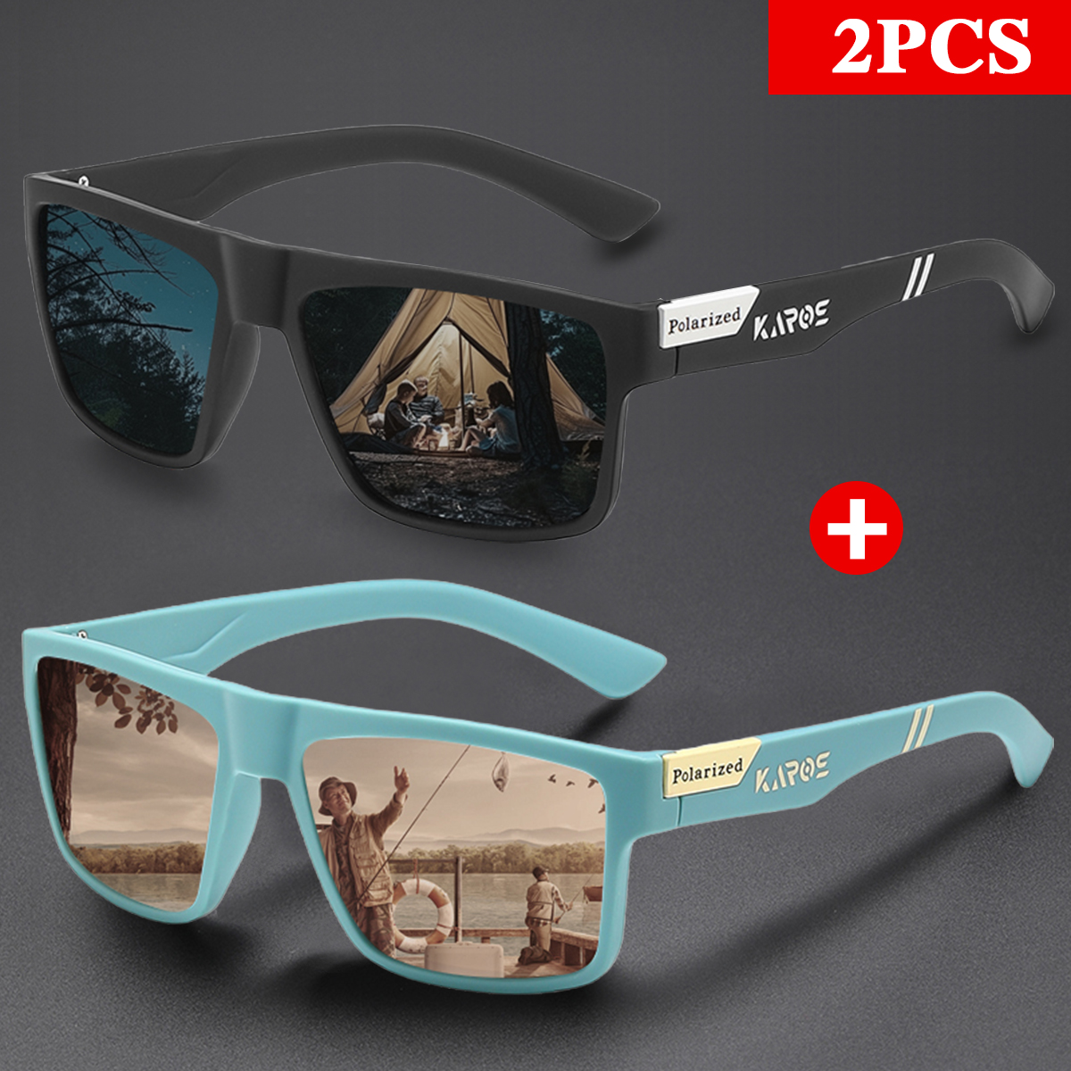 KAROS 2PCS Retro Square Polari – Fishing Sunglasses Polarized Bewertung und Preis