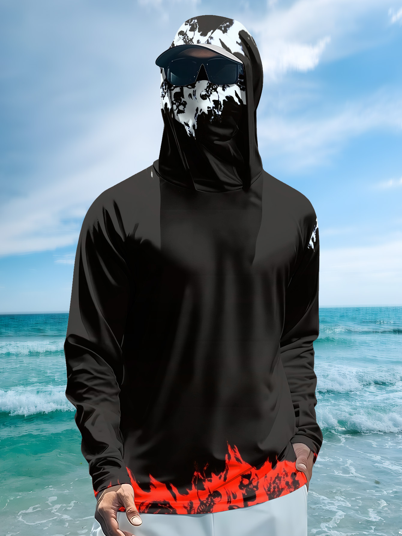 Men Hood Fishing Shirt long sl – Fishing Shirt Uv Protection Bewertung und Preis