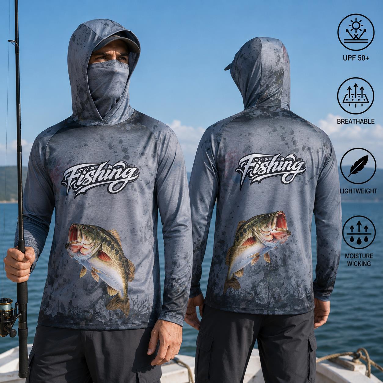 Fishing Shirt Hooded Men Fishi – Fishing Mask Sun Protection Bewertung und Preis