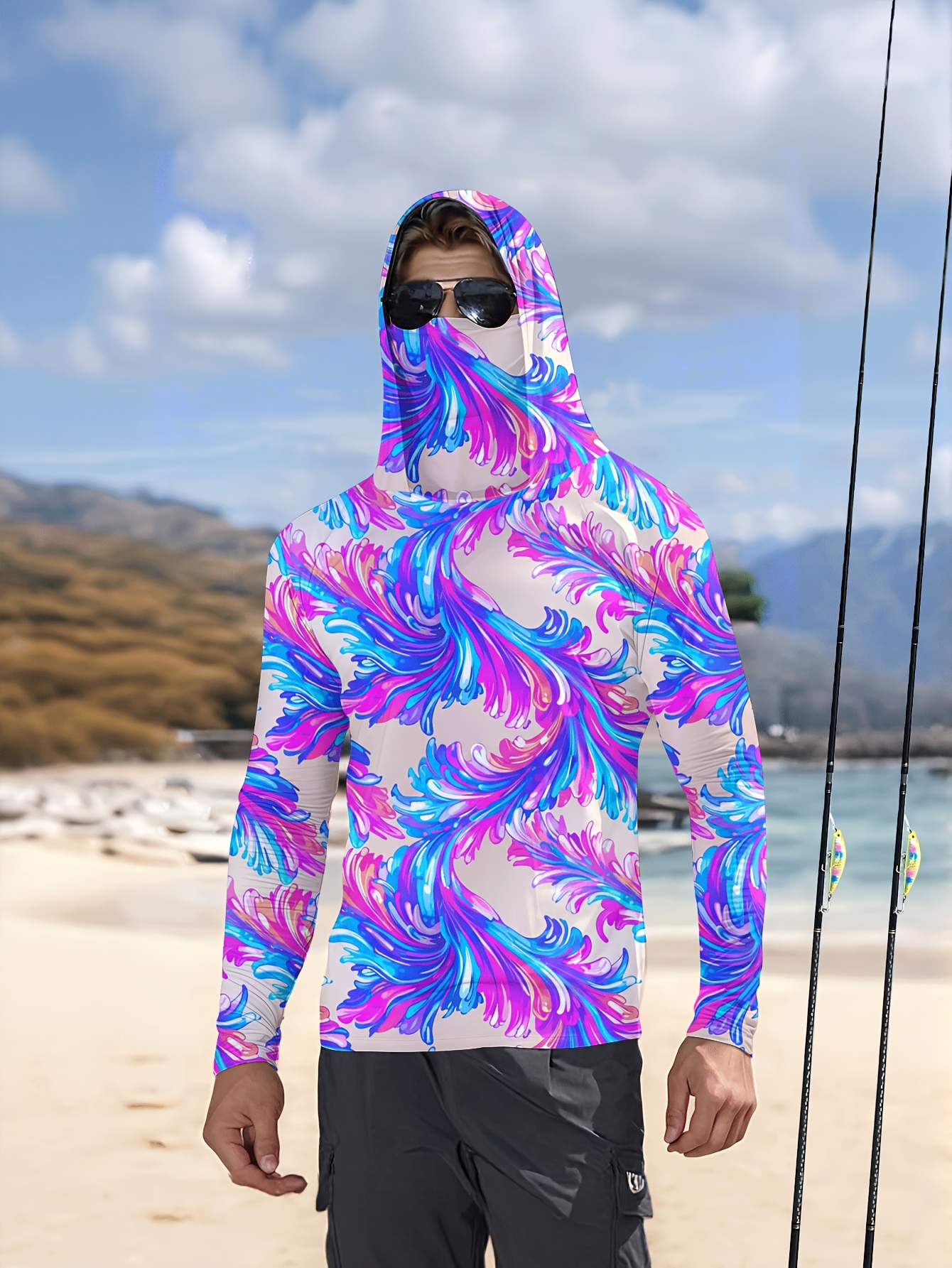Men Hood Fishing Shirt long sl – Fishing Shirt Uv Protection Bewertung und Preis