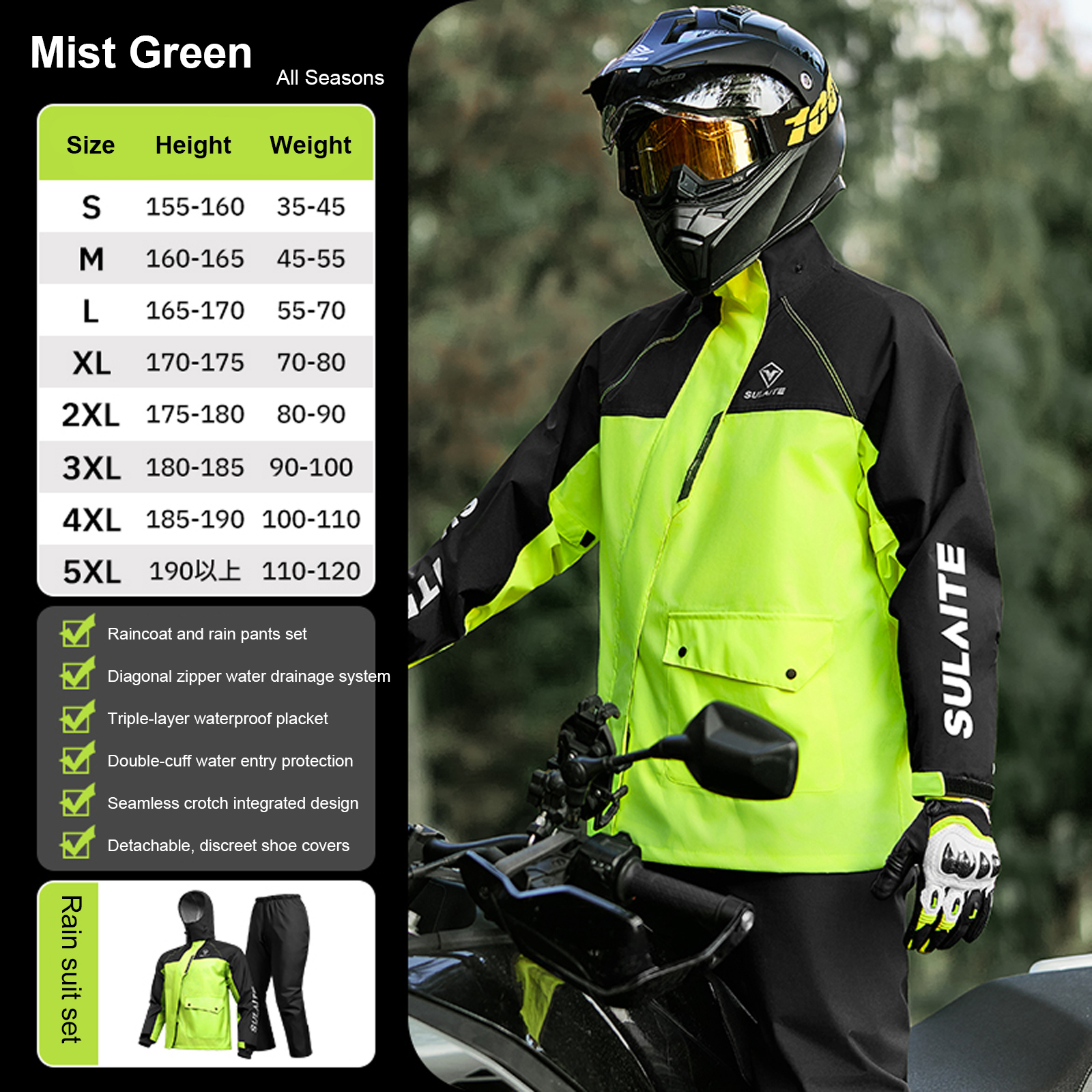 Motorcycle Rain Suit for Men & – Fishing Rain Suit Bewertung und Preis