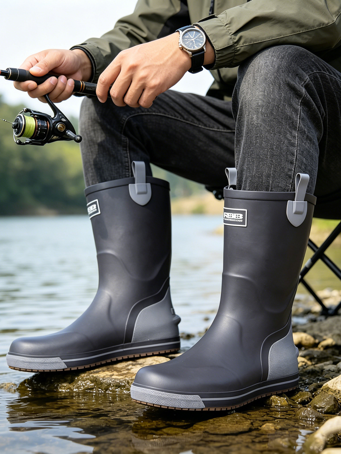 Men's Mid-High Rubber Rain Boo – Fishing Boots Bewertung und Preis