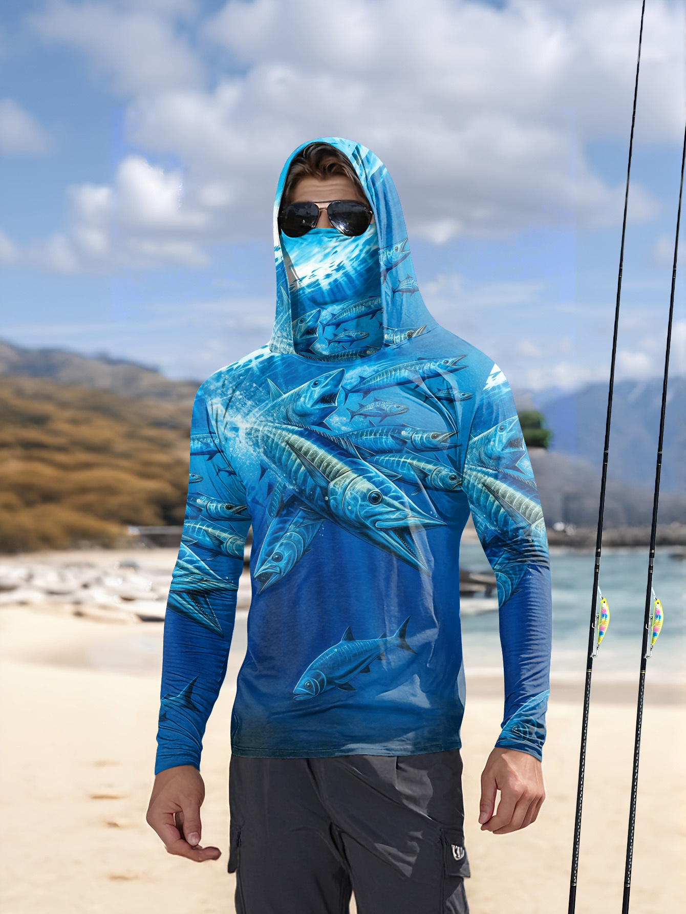 Men Hood Fishing Shirt long sl – Fishing Hoodie Bewertung und Preis