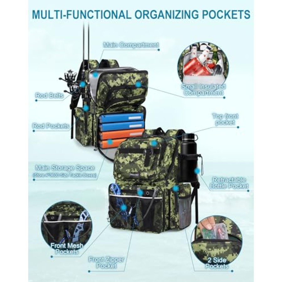 Fishing Backpack with Rod Hold – Fishing Backpack Bewertung und Preis